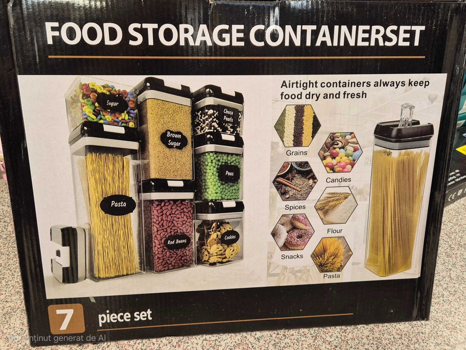 Set 7 recipiente etanșe pentru depozitare alimente