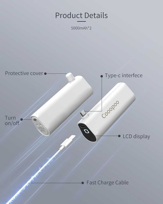 Комплект батерии за Meta Quest 3 и 2 Cooopoo 2x5000mAh леки