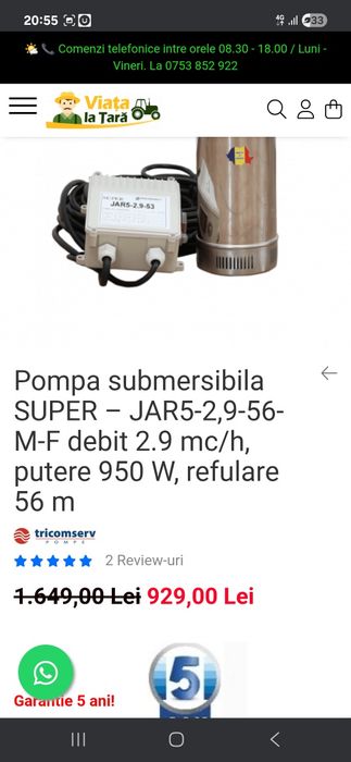 Pompa apa ,perfect funcțională 400