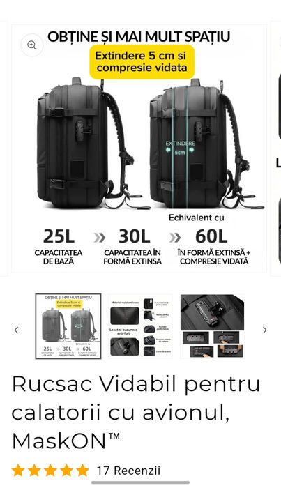Ghiozdan vidabil (vacuum)