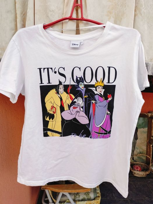 Tricou alb Disney Villains  It’s good to be bad – Mărime S  100% bumbac