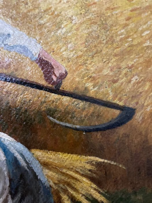 Tibor Erno, Secerișul grâului, tablou vechi romanesc, ulei pe carton