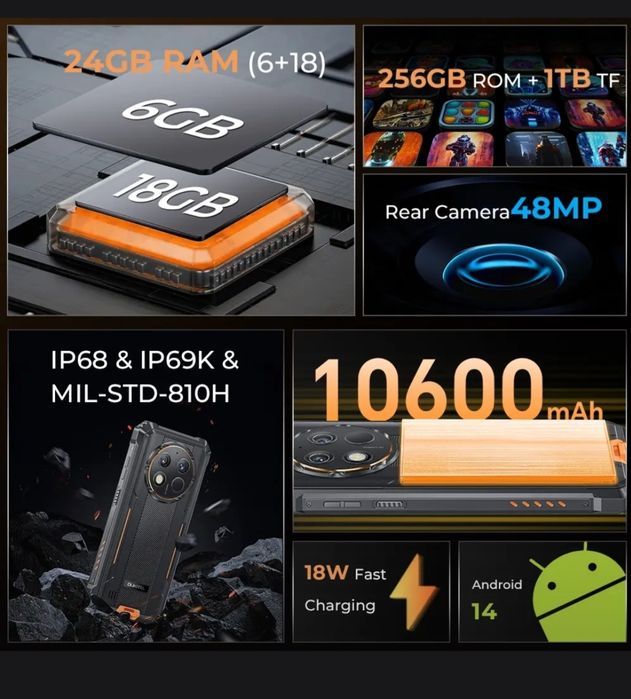 Oukitel G1...Orange Black