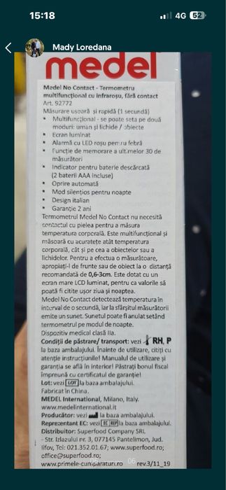Termometru Medel inflatosu