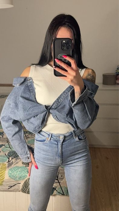 Потник с дънкови ръкави