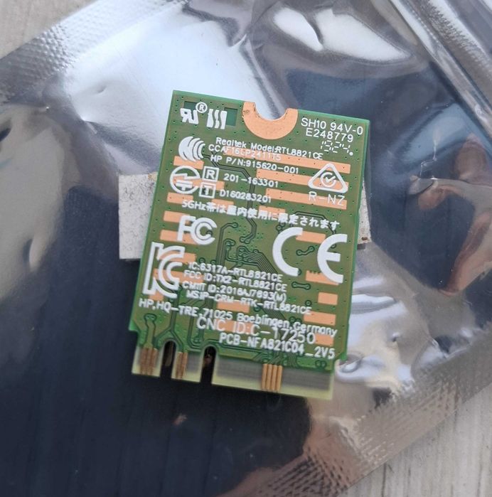 Placa WIFI SH HP 915620-001 Realtek RTL8821CE 802.11 ac 1×1