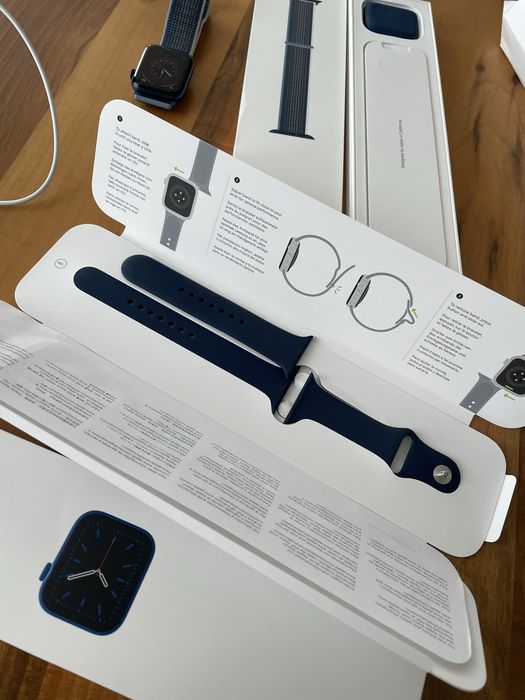 Apple watch seria 6, 44 mm blue alu Dp navy sport band GPS