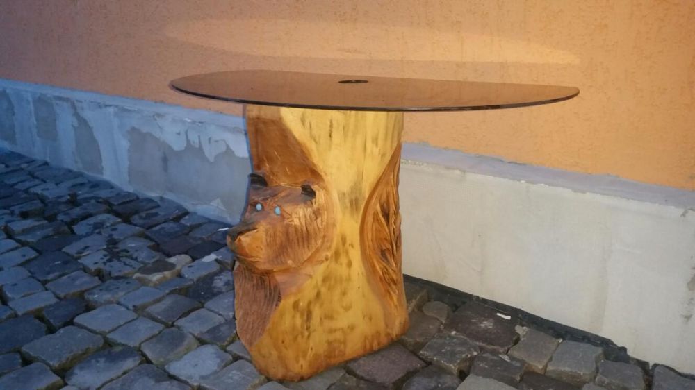 Vand masuta cafea sculptata ( unicat )