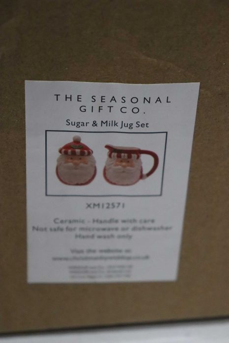 The Seasonal Gift Комплект купичка за захар, кана за мляко Дядо Коледа