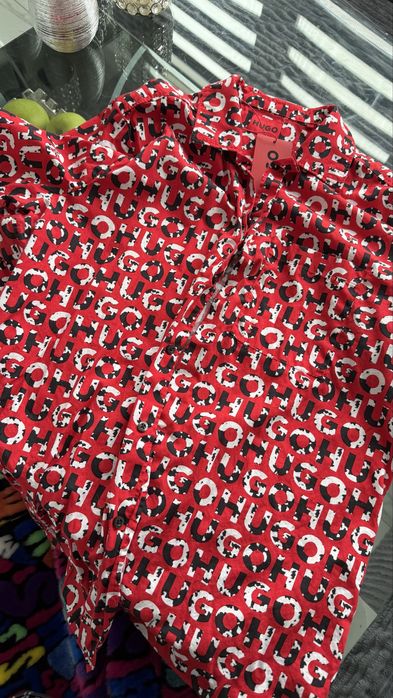 Риза с къс ръкав Hugo