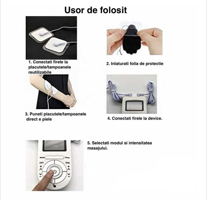 Aparat De Masaj Cu Electrostimulare/Fizioterapie, Alb