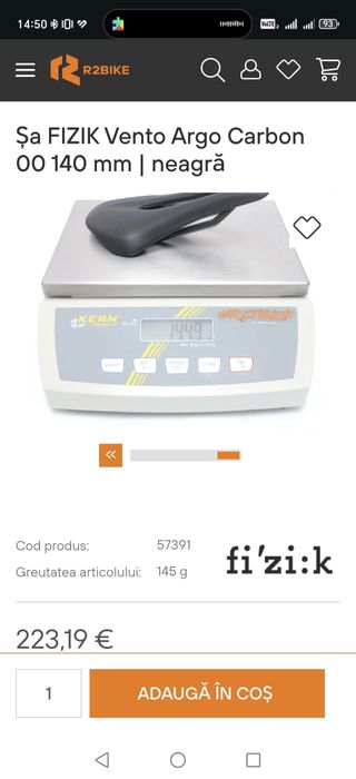 Sa scaun bicicleta cursiera mtb Fizik Vento Argo 00 carbon 140mm noua