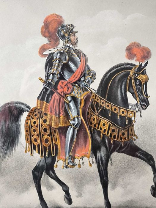 Продавам Антична цветна литография зад стъкло рамкирана