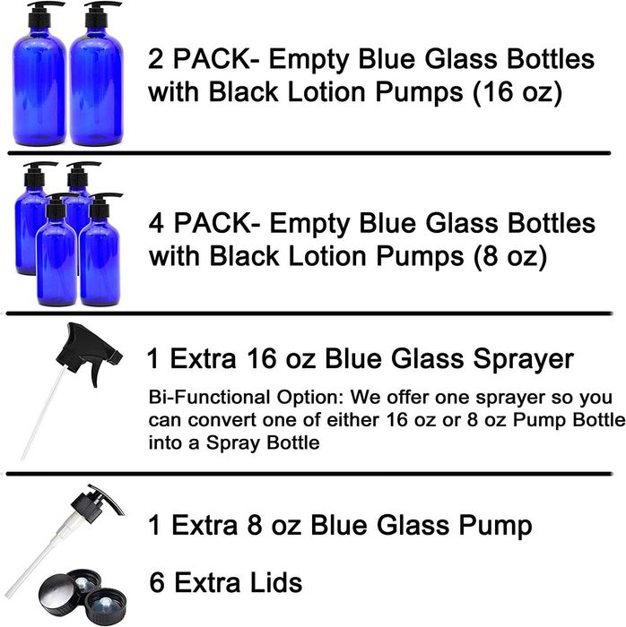 Комплект стъклени дозатори за козметика 6 бр