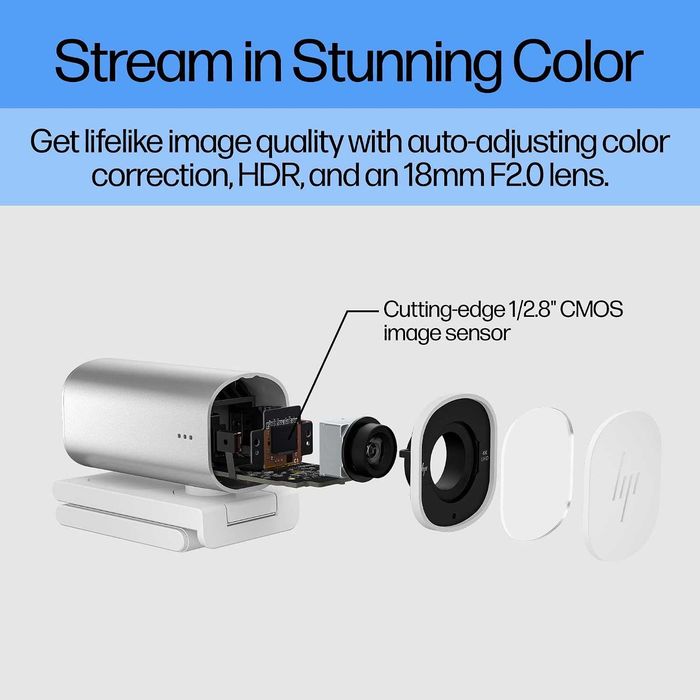 Нова HP 960 4K Streaming Webcam / 4K UHD / HDR / AI Auto Framing / Dual Microphone