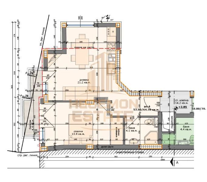 Продава се Двустаен апартамент в Варна, Левски - 65 кв.м за 1462 €/кв.м - Снимка #2