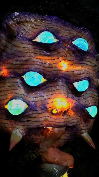 Tablou 3D Mixed Media cu iluminare sculptură murală artă suprarealistă