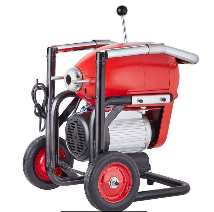 Masina electrica desfundat canalizari, cablu otel 36.6 m, motor 1100 W, 6 capete taiere interschimbabile