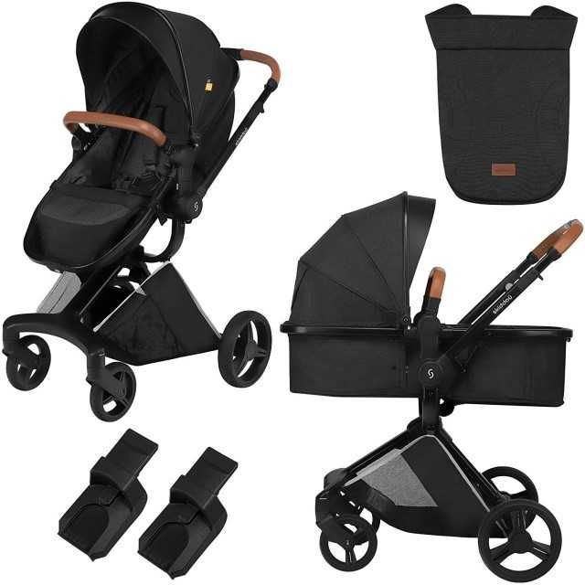 Carucior 2 in 1 Skiddou Nasjo Onyx Negru–Resigilat, stare foarte buna