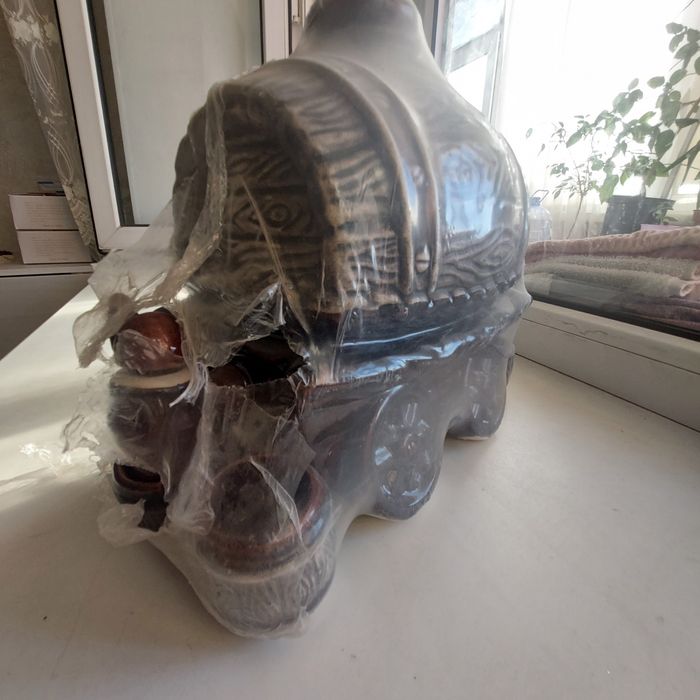 Глиняный Бочёнок для напитков с набором бокалов-рюмок