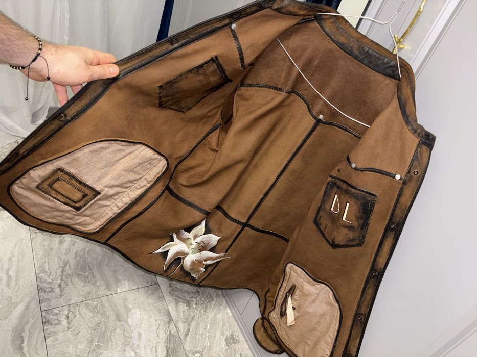 Geaca Massimo Dutti barbati XL dar merge L unic premium rara ediție limitată piele sarpe piton! pictată manual atelier specializat iasi centru500 euro