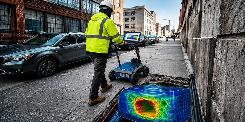 GPR сканиране на подземна комуникация до 40 метра дълбочина
