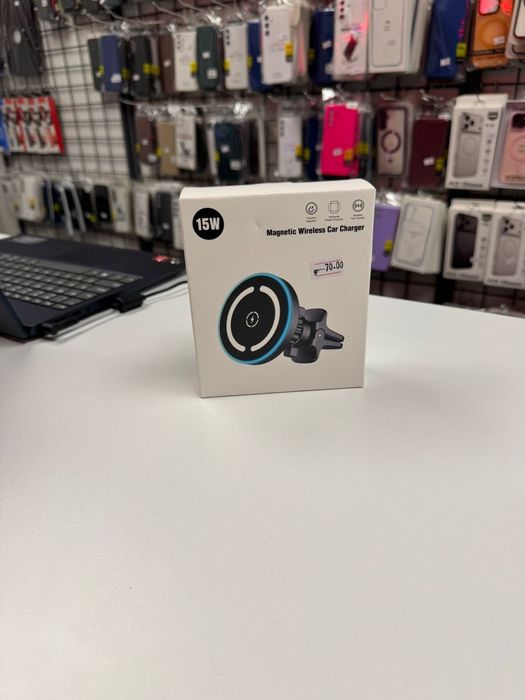 Incarcator/Suport Magsafe cu incarcare wireless, 15W, Negru