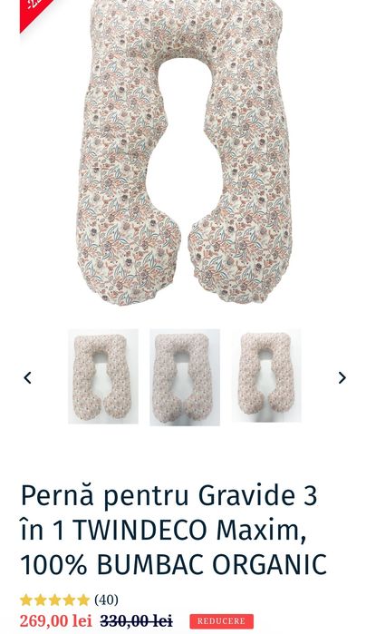 Pernă 3 în 1 pentru gravide