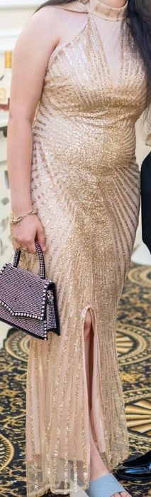 Rochie crem cu sclipici