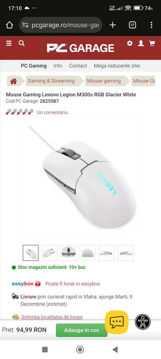 Set Mouse Lenovo LEGION gaming PLUS Mouse pad RGB Noi