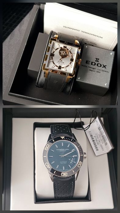 Часовник edox classe royalе open heart и Raymond weil freelancer