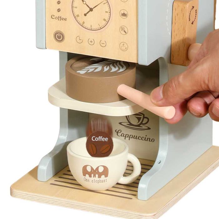 Дървена играчка - кафемашина с принадлежности