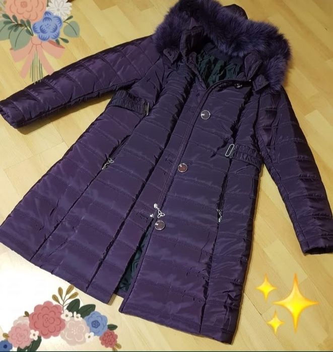 Haina dama sezonul rece, material textil impermeabil,glugă blanita nat