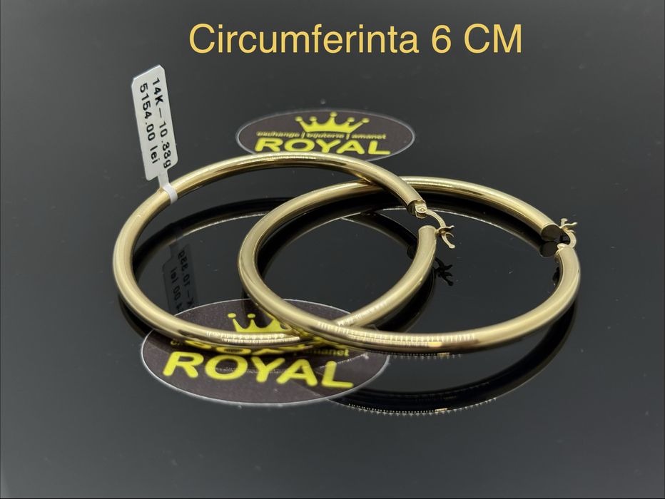 Bijuteria ROYAL : Cercei AUR 14K NOU / 10.33 GR
