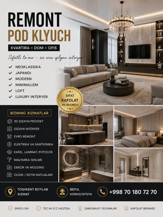 Remont pod klyuch-100$/ РЕМОНТ ПОД КЛЮЧЬ-100$