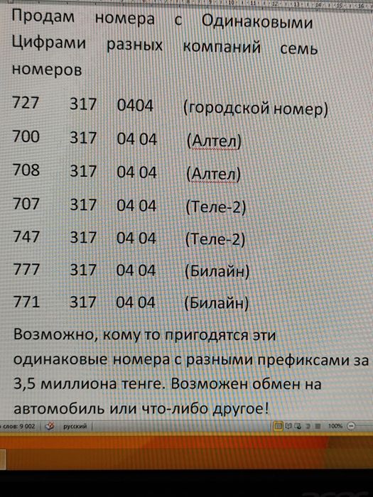 Продам номера телефонов