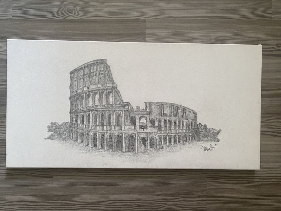 Desen in creion pe panza - Colosseum