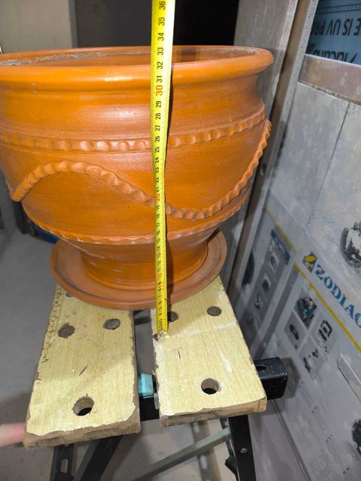 2 керамични саксии 32/36см с чинии