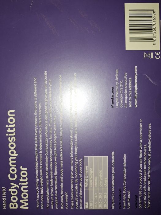 Lloydspharmacy-Aparat de monitorizare a compozitiei corporale-GERMANIA
