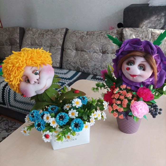 Куклы-цветы из капрона. Ручная работа