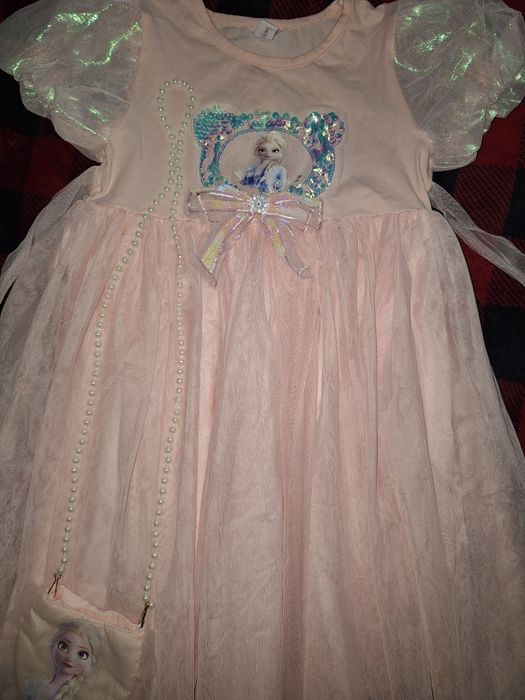Rochie Ana&Elsa,5-6 ani+gentuta