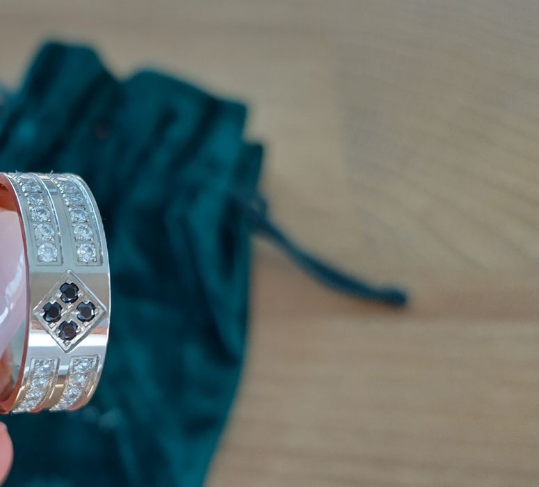 Milor Steel Пръстен с оникс и цирконии