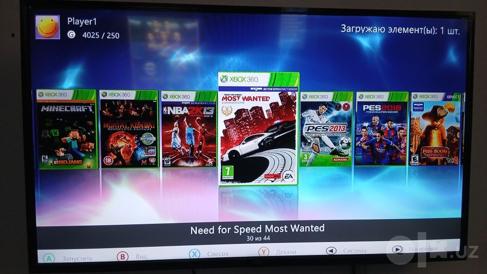 Xbox 360 slim 250gb 43 ta o'yin