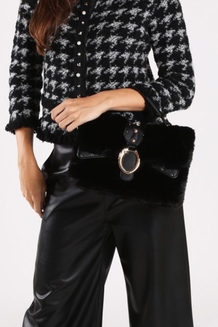 Дамска черна голяма чанта Sisley