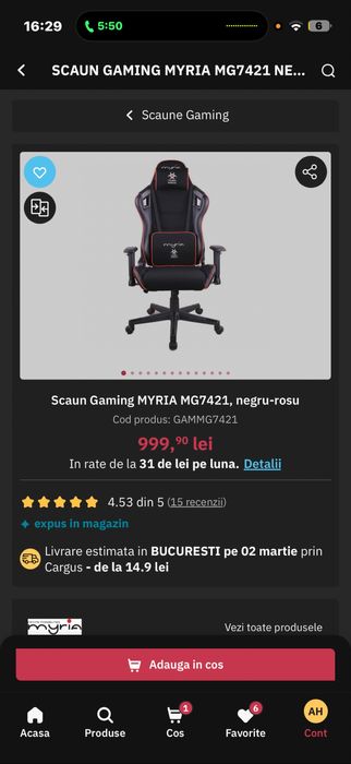 Laptop Gaming MSI Thin 15 ,Intel Core i5-12450H