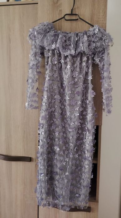 Rochie cu flori 3d Gri