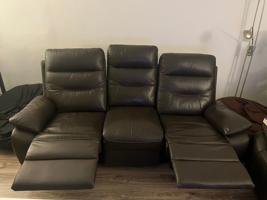 Кожени дивани XORA (Aiko) – 3-местен + 2-местен, с релакс функция