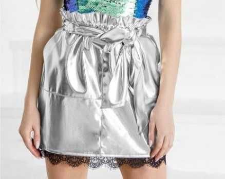 Нова! Сребриста пола от еко кожа