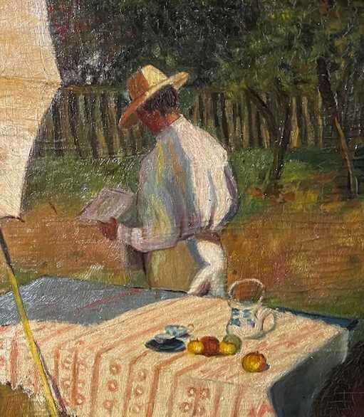 Tablou VECHI, semnat, Ulei pe carton, 60x50cm+rama