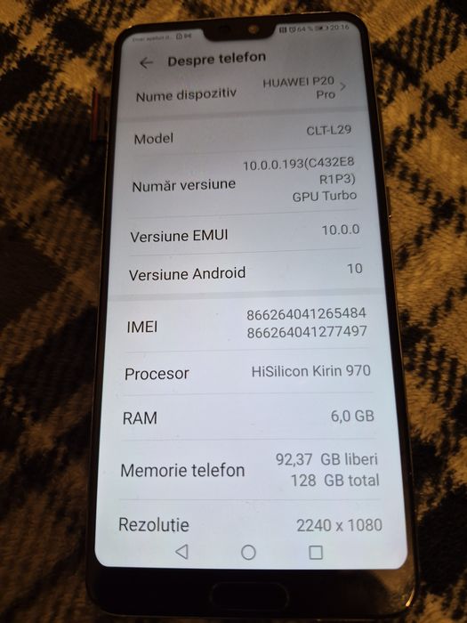Telefon Huawei P20 Pro
